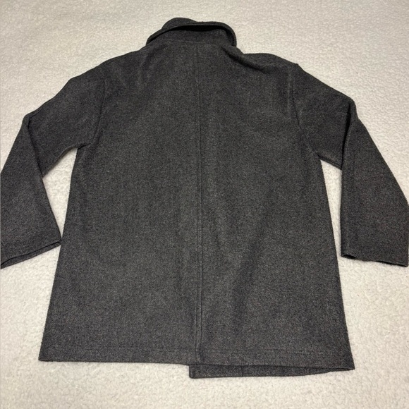Zara Women Gray Felt Texture Short Open Peacoat - Picture 9 of 12